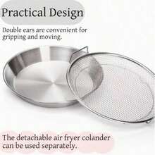 High-Gloss Stainless Steel Oil Filter Pan - Reusable Round Strainer Basket, Healthier Frying And Grilling, Kitchen Strainer For All Seasons - Silver - View 5