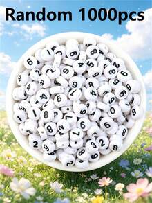 500/1000/1 包黑色壓克力字母珠 4x7mm - A 到 Z 字母吊飾，適用於 DIY 手鍊、項鍊、鑰匙圈和珠寶製作材料 - 彩色 - 查看 20