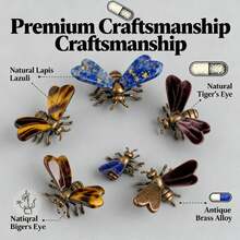 1pc Natural Mixed Color Quartz Crystal Bee Statue, Hand Carved Mini Animal Totem, Healing Stone Fairy Garden Home Decor Cute Gift - Multicolor - View 4
