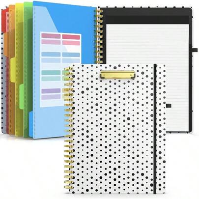 Clipboard With Refillable Notepad, Clipboard Folder With 10 Storage Pockets Letter Size, Clipboard Notebook, Cute Portfolio School Office Nursing