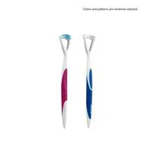 منظف اللسان GUM 760 X1 - ثنائي المفعول، منظف اللسان، حذاء ضيق، تقليل رد فعل الغثيان، أسنان، أسنان - الأسود - مشاهدة 3