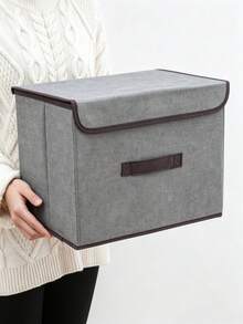 1 Multifunctional Storage Box, Fabric Storage Box, Foldable, With Lid, Suitable For Home Clothing Storage, Toy Organization, Bedroom Storage, Organizing And Storage, Bed Bottom Clothing Storage Box, Bedroom Essentials - Light Grey - View 1
