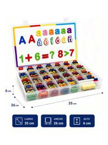 Educational Magnetic Board With 258 Letters, Numbers, And Symbols - Multicolor - View 4