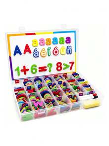 Educational Magnetic Board With 258 Letters, Numbers, And Symbols - Multicolor - View 1