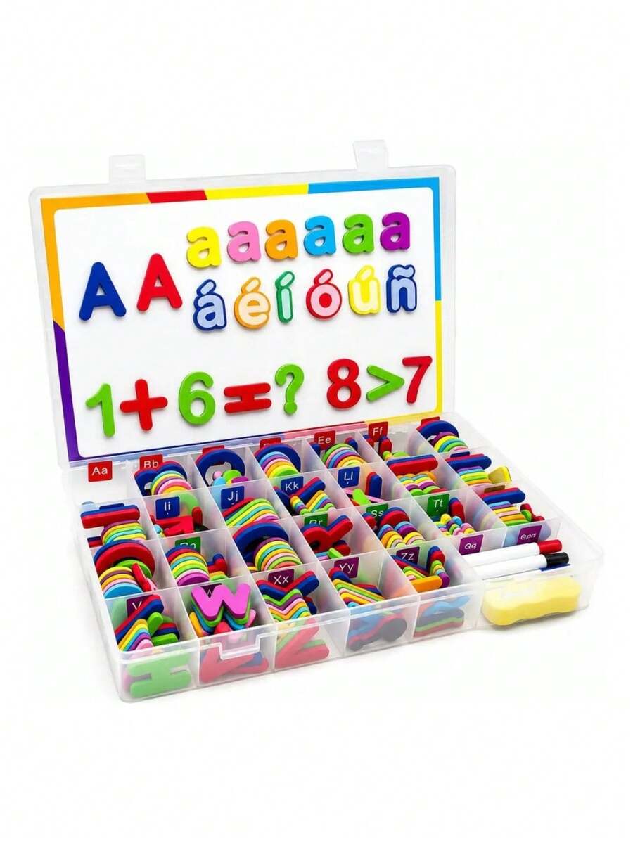 Educational Magnetic Board With 258 Letters, Numbers, And Symbols - Multicolor - View 1