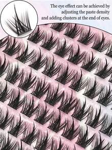 156 Cachos D Curl 10-11mm Comprimento Misto Cílios Postiços, Volumosos em Camadas Fofos, Macios Duráveis Reutilizáveis, Adequados para Iniciantes, Fáceis de Usar, Versáteis para Maquiagem Diária e Glamorosa - D - Visão 5
