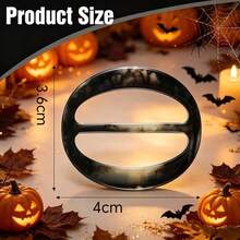 8pcs Halloween Oval Scarf Rings, Minimalist Solid Color T-Shirt Necktie Fasteners, Invisible Shirt Buckles, Elegant Gel Resin Women's Daily Wear Scarf Rings - Multicolor - View 8