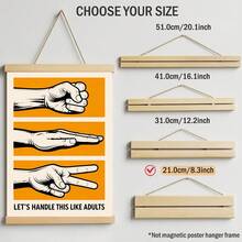1pc Lets Handle This Like Adults Rock Paper Scissors Wall Art Canvas Poster Prints Funny Game Quotes Painting Artwork Picture Giclee Print Bar Office Game Room Living Room Home Decors Unframed Or Framed/Wooden Hanging - Pattern - View 12