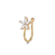 1pc Rhinestone Flower Heart Non-Pierced Nose Clip Nose Ring, Fashionable Elegant Piercing Jewelry For Women - Multicolor - View 10