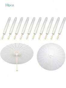 Classic White Paper Umbrella - UV Protection, Manual Open/Close, Suitable For Weddings, Photography, Cosplay, Parties - Multicolor - View 14