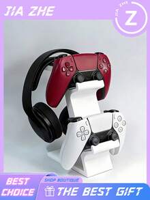 3-In-1 Universal Game Controller & Headset Stand, Holds 2 Controllers And 1 Headset At The Same Time. Space-Saving Desktop Storage Rack, Sturdy Construction. Ideal For Gamers, Perfect For Gaming Workspace, Game Room Decor And Daily Use. - Multicolor - View 13
