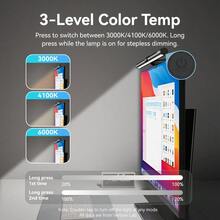 VENTION Aluminum Monitor Light Bar, USB Powered Asymmetric Light Source, Gravity Clip Design, Eye-Care Anti-Glare Flicker-Free Touch Dimmable Lamp - PDA - View 5