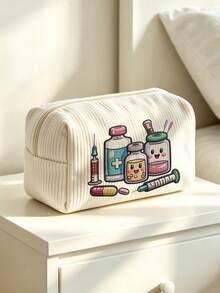 New Cute Nurse Element Pattern Medical Bag - Medicine Bag/Toiletry Bag/Travel Essential, Colorful Design, Suitable For Storing Medicines, Cosmetics And Travel Accessories; Great Gift For Friends And Family, Personal Storage Helper | Fun Design, Portable Zippered Medical/Toiletry Storage Bag, Aviation Standard Cosmetic Bag, Can Store Medicines, First Aid Kit, Etc. (Pattern Randomly Cropped) - Multicolor - View 9