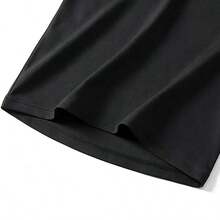 Men's Solid Color Crew Neck Long Sleeve Sports Top - Black - View 6