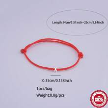 1pc 925 Silver Letter Bracelet, Couple Matching, Birthday Gift, Daily Wear, Handmade - Multicolor - View 28