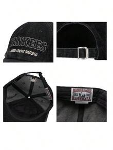 MLB Unisex Sports Cap, 2026 Summer New Vintage Embroidered Distressed Baseball Cap 3ACPV215N-50CGS - Black - View 4