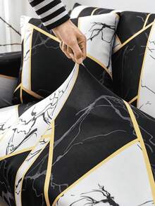 1件 [每尺寸含1個枕套] 仿牛奶絲沙發套，格紋圖案，防止寵物抓傷與髒污，節日裝飾，高彈性，四季通用，可機洗 - 彩色 - 查看 9