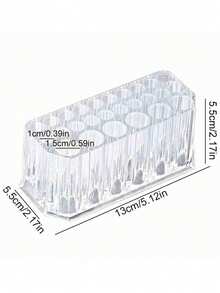 26-Slot Nail Brush Storage Rack, Desktop Eyeliner & Makeup Brush Organizer, Acrylic Makeup Brush Holder, Nail Tool Accessory Display Stand - Multicolor - View 4