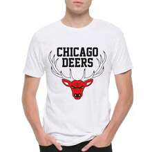 Camiseta Divertida de los Chicago Deers, Tallas para Hombre y Mujer - Blanco - Ver 1