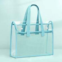 1/4 piezas Bolsa de mano portátil transparente para la escuela, hecha de material de plástico PVC impermeable y diseño transparente reforzado, adecuada para la escuela, uso de oficina, unisex | Bolsa de cintura ligera, adecuada para conciertos, eventos deportivos y viajes - A - Ver 12