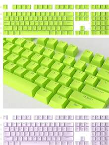 Multi-Color Semi-Transparent Character OEM Profile ABS Double-Shot 113 Keys Keycaps Compatible With All MX-Type Mechanical Keyboard Switches - View 2