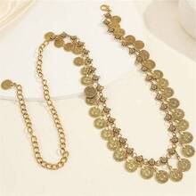 Bohemian Gold Chain Belt For Women, Vintage Decorative Waist Belt Metal Waist Chain For Dresses, Summer Halloween Accessory - Gold - View 3