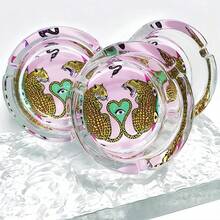 Fashionable Leopard Pattern Glass Ashtray, 3.34 Inch Round Ashtray, Home Decor Gift For Friends, Cartoon Animal Theme Ashtray - Colorful - View 6