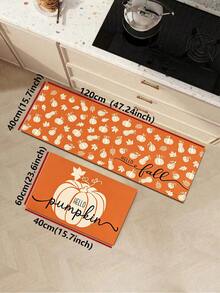 1/2 piezas Alfombra de cocina con calabaza de otoño y Acción de Gracias, alfombra y tapete de cocina de otoño, accesorio de cocina antideslizante, lavable y absorbente, regalo para las fiestas de Acción de Gracias! - Multicolor - Ver 11
