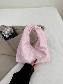 Korean Style Polka Dot Handbag For Women, Casual Textured Niche Design Fashion Versatile Shoulder Bag - Multicolor - View 11