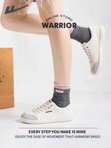Warrior Women's Board ShoesSpring And SummerComfortable Modest Style Casual Yet Sleek Sneakers Applicable Throughout The Year Wear-Resisting All-Day Wear Training Sneakers Running Shoes - Beige/Gray - View 3