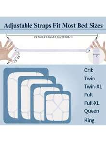 Adjustable Cross Bed Sheet Fixing Straps (2pcs) - Elastic Bed Sheet Clips, Triangle Design, Suitable For All Mattresses Secure Fixing Clips - Woven Fabric, Machine Washable, Multiple Installation Methods - Multicolor - View 4