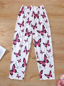 4pcs/2sets Women's Cool Camisole & Long Pants Pajama Set, Animal Elephant & Butterfly Print, Spaghetti Strap Top With Bow Waist Decor, Comfortable Loose Fit, Suitable For All Seasons, Home Wear - Multicolor - View 6