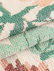 1pc Floral Jacquard Sofa Throw Blanket, All-Season Tassel Sofa Cover, Non-Slip Washable Living Room/Bedroom Furniture Protector, Suitable For 1/2/3/4 Seater Sofa - Multicolor - View 2