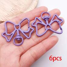 6pcs Multicolor Hollow Bow Lobster Clasps Bow Shaped Swivel Spring Snap Hooks For DIY Keychains Bag Charms Pendant Connectors Jewelry Making Findings - Multicolor - View 18