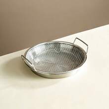 1 Set Saringan Penggorengan Dalam Stainless Steel, Rak Pengeringan Minyak Dapur dengan Pegangan Ganda, Baki Penyaring Minyak Stainless Steel Mengkilap - Keranjang Penyaring Bulat yang Dapat Digunakan Kembali, Menggoreng dan Memanggang Lebih Sehat, Cocok untuk Semua Musim - Perak - View 12
