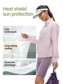 Beneunder Women's Cool-Touch Quick-Dry Sun Protection Jacket (Loose Fit, Stand Collar) AL002 - Baby Pink - View 4