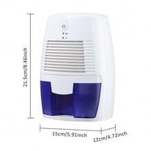 Hailicare 小型便攜式家用除濕機 USB 安靜烘乾 500ml 大水箱 滿水自動斷電保護 臥室衣櫥辦公室除濕 理想禮物 - 白色 - 查看 6