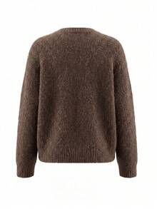 Sweater Pullover Lengan Panjang Motif Hewan Cokelat untuk Wanita - Coklat - View 9