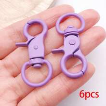 6pcs Multicolor Matte Painted Swivel Lobster Clasps Candy Color Spring Snap Hooks Ring For DIY Keychain Bag Pendant Jewelry Making Supplies - Multicolor - View 20
