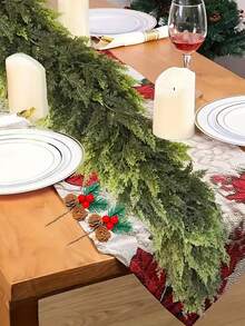 70.86 Inch Realistic Artificial Christmas Wreath, Fox Wreath, Norwegian Pine Wreath - Perfect For Christmas, Restaurant, Fireplace And Outdoor Decor, Farmhouse Style Christmas Decoration, Plastic Wreath, Best Choice For Christmas! - Multicolor - View 10