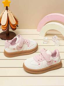 1 Pair Fashionable Hook & Loop Athletic Shoes, Soft Anti-Slip Outdoor Casual Shoes For Spring And Autumn - Beige - View 5
