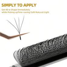 12 Rows 4D-W Triple Tips Eyelash Extensions, 0.07mm D Curl Hand Woven Mesh Net Cross Lashes, Premium Soft Light Professional Makeup Lash Supplies - Black - View 5