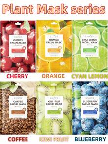 SADOER 11pcs Moisturizing Fruit Face Masks, Cherry, Orange, Lime, Kiwi, Coffee, Blueberry, Hydrating, Brightening, Anti-Aging, Skin Soothing, Suitable For Men And Women, Skincare And Facial Care - Assorted Fruit Face Mask - View 2