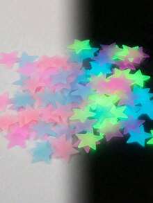 100/200 Peças Adesivos de Estrelas que Brilham no Escuro, Decalques de Parede e Teto que Brilham, Faça seu Quarto Brilhar como o Céu Noturno, Decoração de Quarto, Decoração de Casa (Este Produto Requer Absorção de Luz para Brilhar - Por Favor, Não Compre se Você se Importar) - Multicolorido - Visão 2