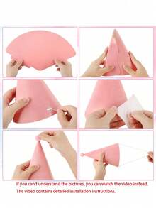 12/6/1 Colorful Pink Party Hats, Birthday Party Cone Hats, Cute Cake Cone Birthday Paper Hats, Cute Crowns, Adult Party Mixed Hats, - Multiple Styles - View 3