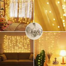 Soft & Cozy USB Powered Curtain LED Lights, Adjustable Lighting Modes Fairy Lights For Window, Suitable For Apartment Room Makeover, Bridal Party And Christmas Decoration - Warm White - View 7
