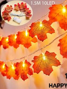1pc Halloween Maple Leaf Light String, Maple Leaf LED Fairy Light, Indoor Festival Party Decoration, Maple Leaf Wall Hanging Light, Battery Powered,Fall Maple Leaf LED Light,Halloween Supplies,Artificial Maple Leaf - Huang Guang - View 14