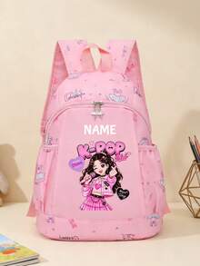 1pc Personalized Back To School Backpack, Versatile Cute K-Pop Music Idol Theme Print, Zipper Closure Nylon Material, Adjustable Shoulder Straps, Hand-Carry, Suitable For School, Shopping, Daily Commute, Outdoor Travel. Birthday Gift. - Multicolor - View 14