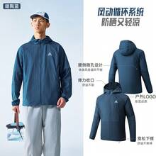[Wang Yibo Style]Anta Lightweight Shell 3.0 Sun Protection Jacket | Outdoor Lightweight Skin Jacket Ice Silk Sun Protection Clothing For Men - Dark Ceramic Blue-5 - View 7