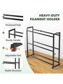 3-Tier 3D Filament Storage Rack - Heavy Duty 3d Printer Filament Rack For 30 Rolls, Metal Spool Shelf For PLA, ABS, TPU Filament Storage, Filament Holder For 3D Printing Workstation, Office, Workshop Father's Favorite Gift - View 5